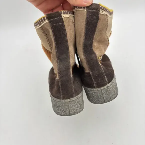 Vintage Fur Suede Quilted Moccasin Boots Moc Toe Women's 6 Made in Italy - Picture 13 of 14